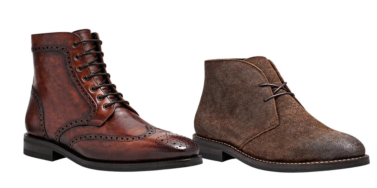 Wingtip and Scout boots side by side